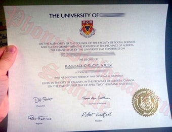 University of Calgary - Fake Diploma Sample from Canada